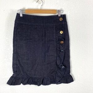 3/$25 Anthropology Leifsdottir Ruffle Denim Skirt SZ 4